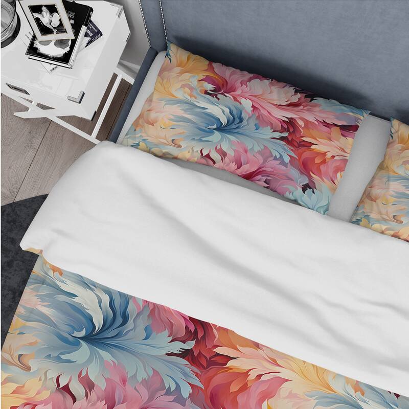 Designart "Painterly Multicolor Damask Stroke" Modern Bedding Covert